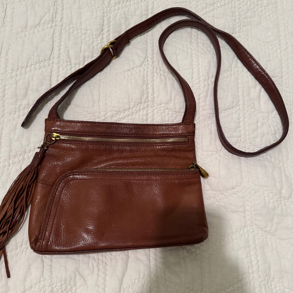 Hobo Brown Leather Crossbody Bag